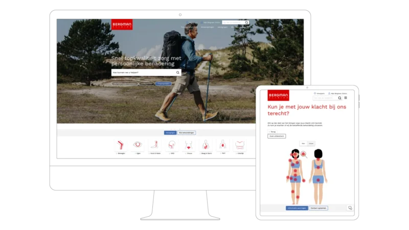 De Bergman Clinics website mobile responsive voor desktop en mobiel
